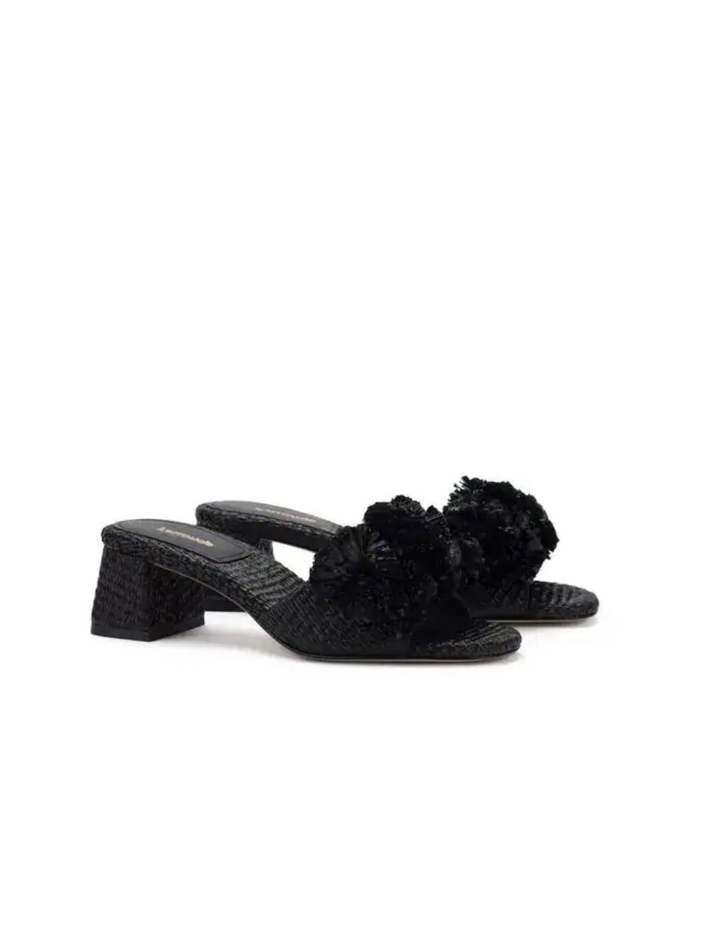 Larroude  Brigite Ruffle Raffia Sandals - Picture 3 of 11